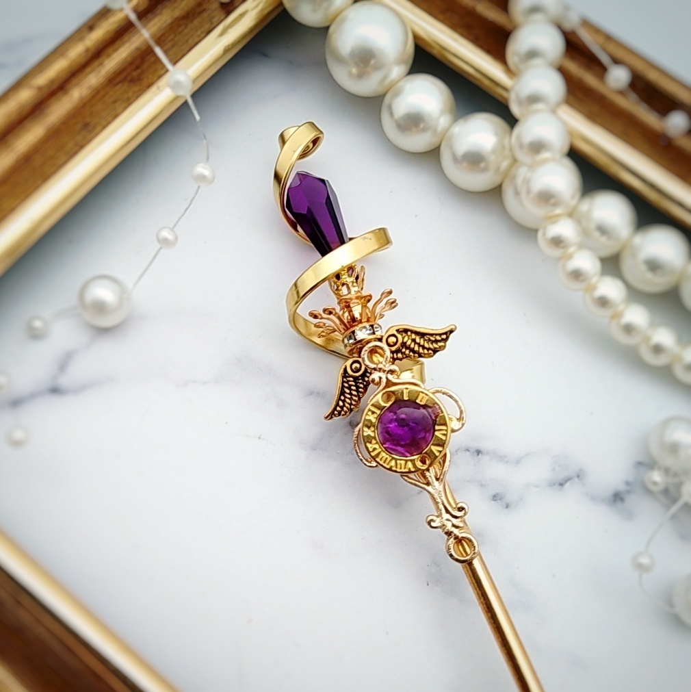 螺旋を描く願いの杖 初級魔法 かんざし ショートver ドール小物 オブジェ メイジ専用 ゴールド 736〜741