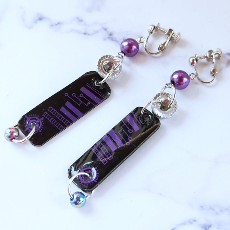 サイバー 個性派イヤリング サブカル 地雷系 ナット プラバン レジン 全9種類