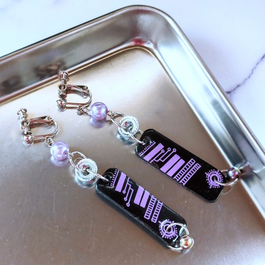 サイバー 個性派イヤリング サブカル 地雷系 ナット プラバン レジン 全9種類