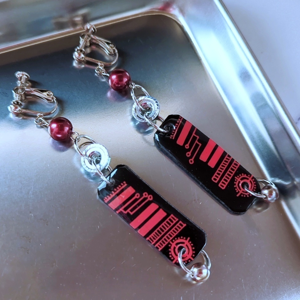 サイバー 個性派イヤリング サブカル 地雷系 ナット プラバン レジン 全9種類