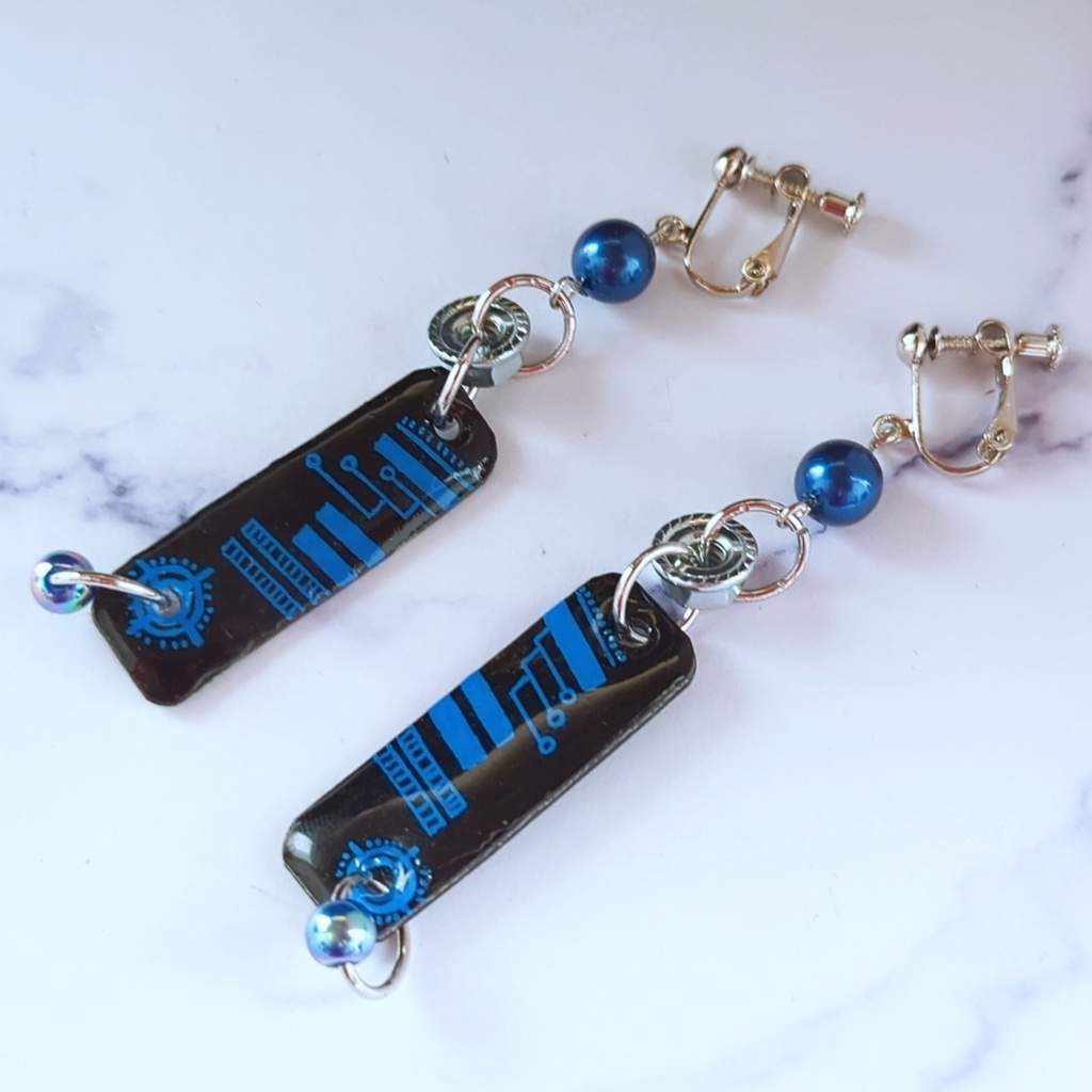 サイバー 個性派イヤリング サブカル 地雷系 ナット プラバン レジン 全9種類