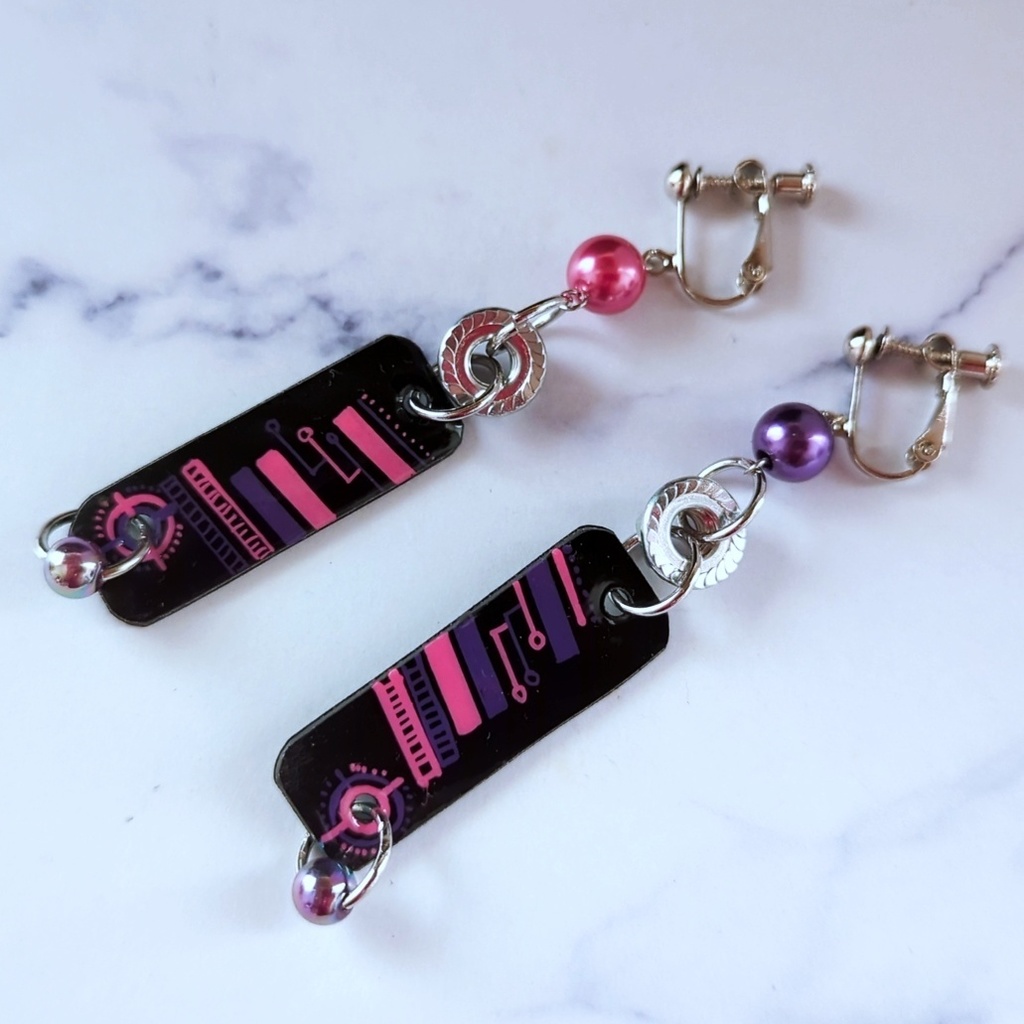 サイバー 個性派イヤリング サブカル 地雷系 ナット プラバン レジン 全9種類