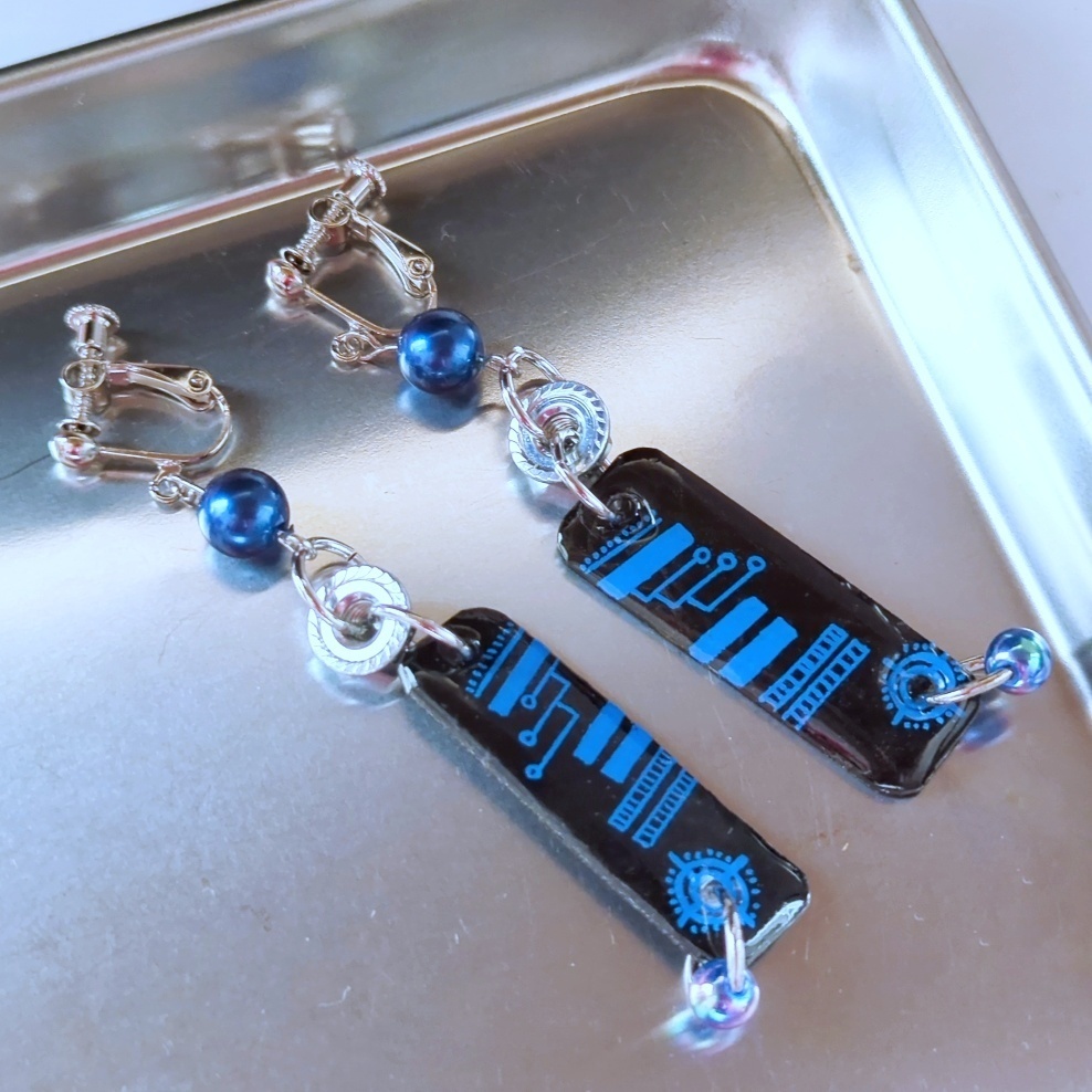 サイバー 個性派イヤリング サブカル 地雷系 ナット プラバン レジン 全9種類