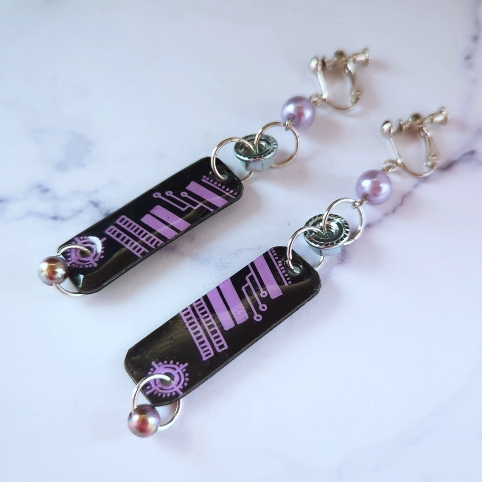 サイバー 個性派イヤリング サブカル 地雷系 ナット プラバン レジン 全9種類