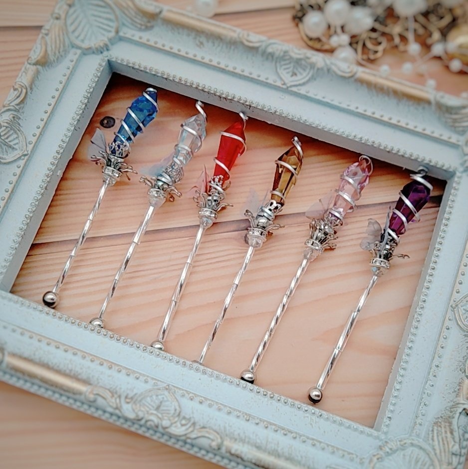 ドール用アイテム オブジェ インテリア 螺旋を描く願いの杖 ミニチュアver 全6色 シルバー