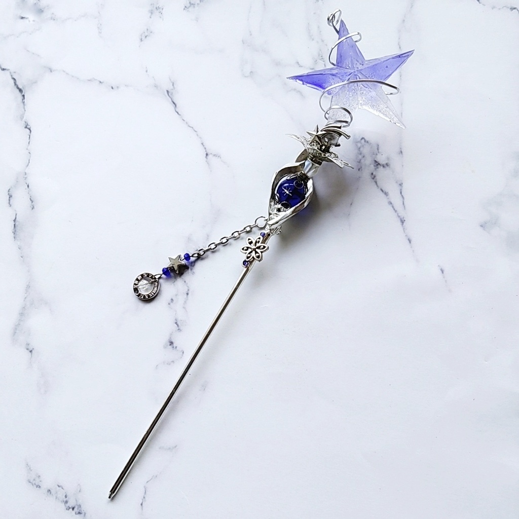 ドール用アイテム インテリア オブジェ かんざし 螺旋描く流れ星の杖 シルバー パープル スカイブルー グリーン 全3色 809〜811