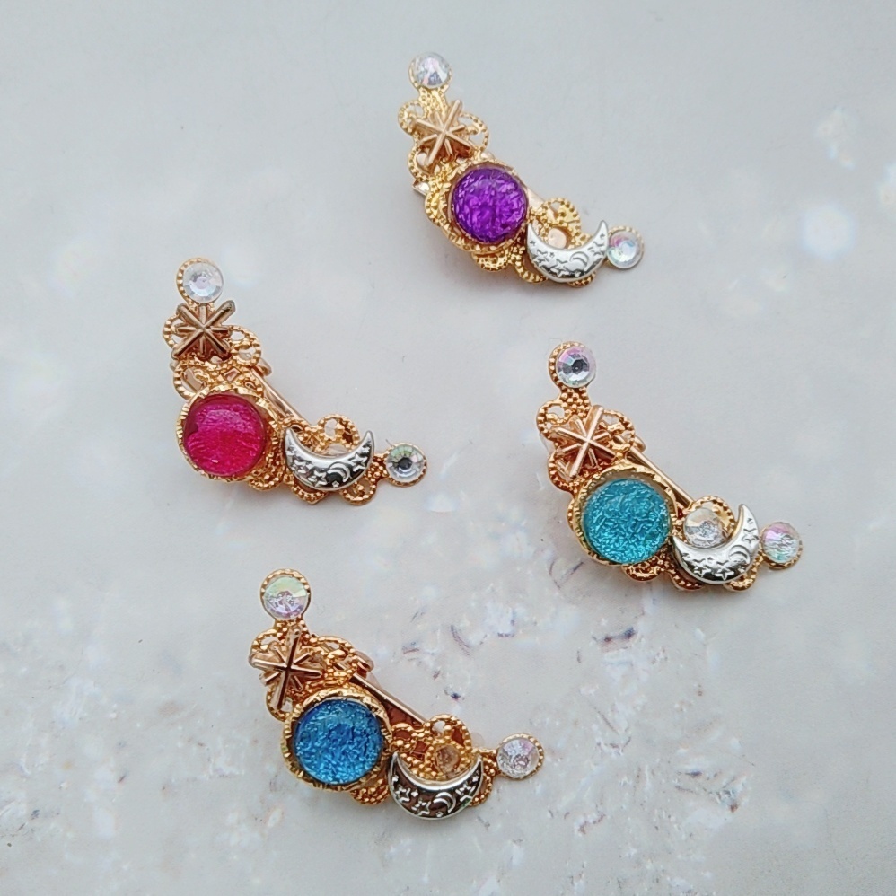 ドール 人間用 ミニヘアクリップ ブルー スカイブルー レッド パープル ゴールド 815〜818