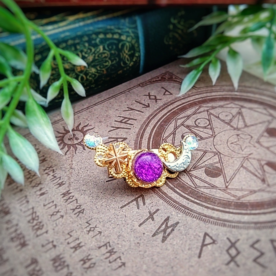 ドール 人間用 ミニヘアクリップ ブルー スカイブルー レッド パープル ゴールド 815〜818