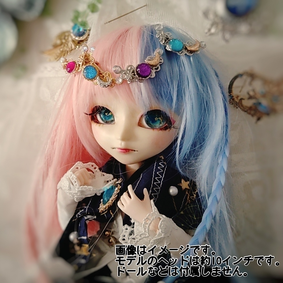 ドール 人間用 ミニヘアクリップ ブルー スカイブルー レッド パープル シルバー 819〜822