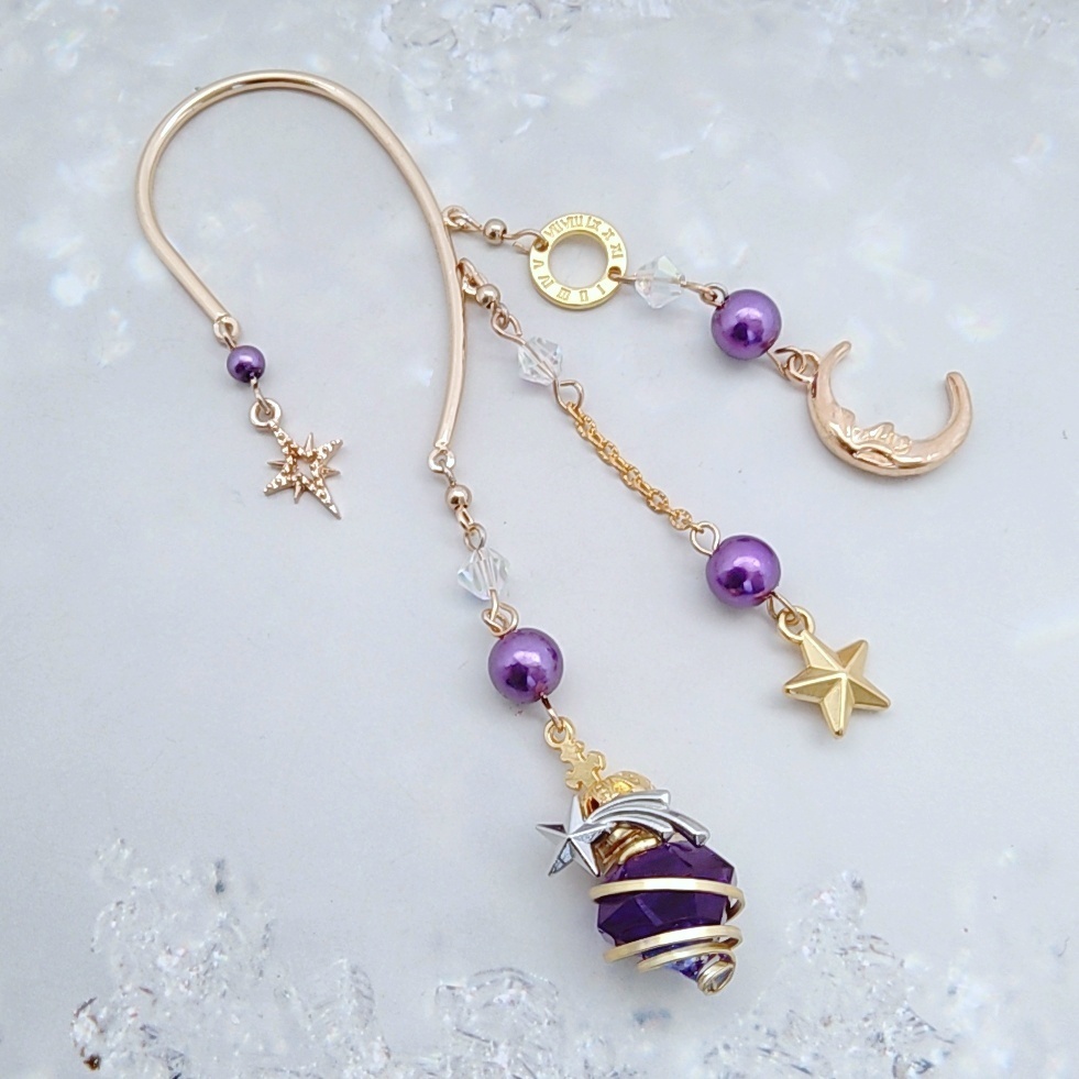 螺旋描く魔法石イヤーフック 4色 上級魔法 ハイウィザード専用 ブルー レッド グリーン パープル 823〜826