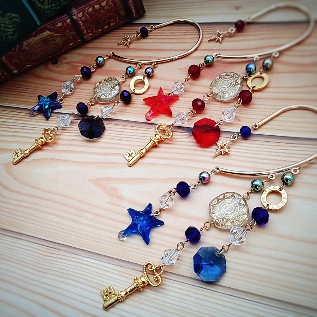 星の雫イヤーフック 3色 上級魔法 ブルー レッド パープル 832〜834