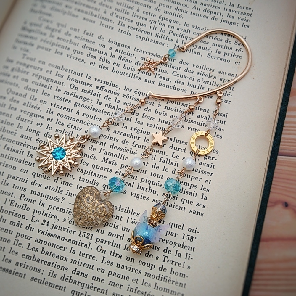 星とレトロなハートのイヤーフック 3色 中級魔法 ブルー スカイブルー レッド 847〜849