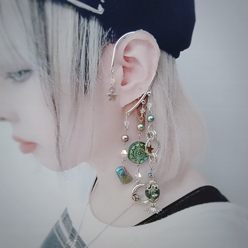 浄化の光イヤーフック 中級魔法 スカイブルー 850