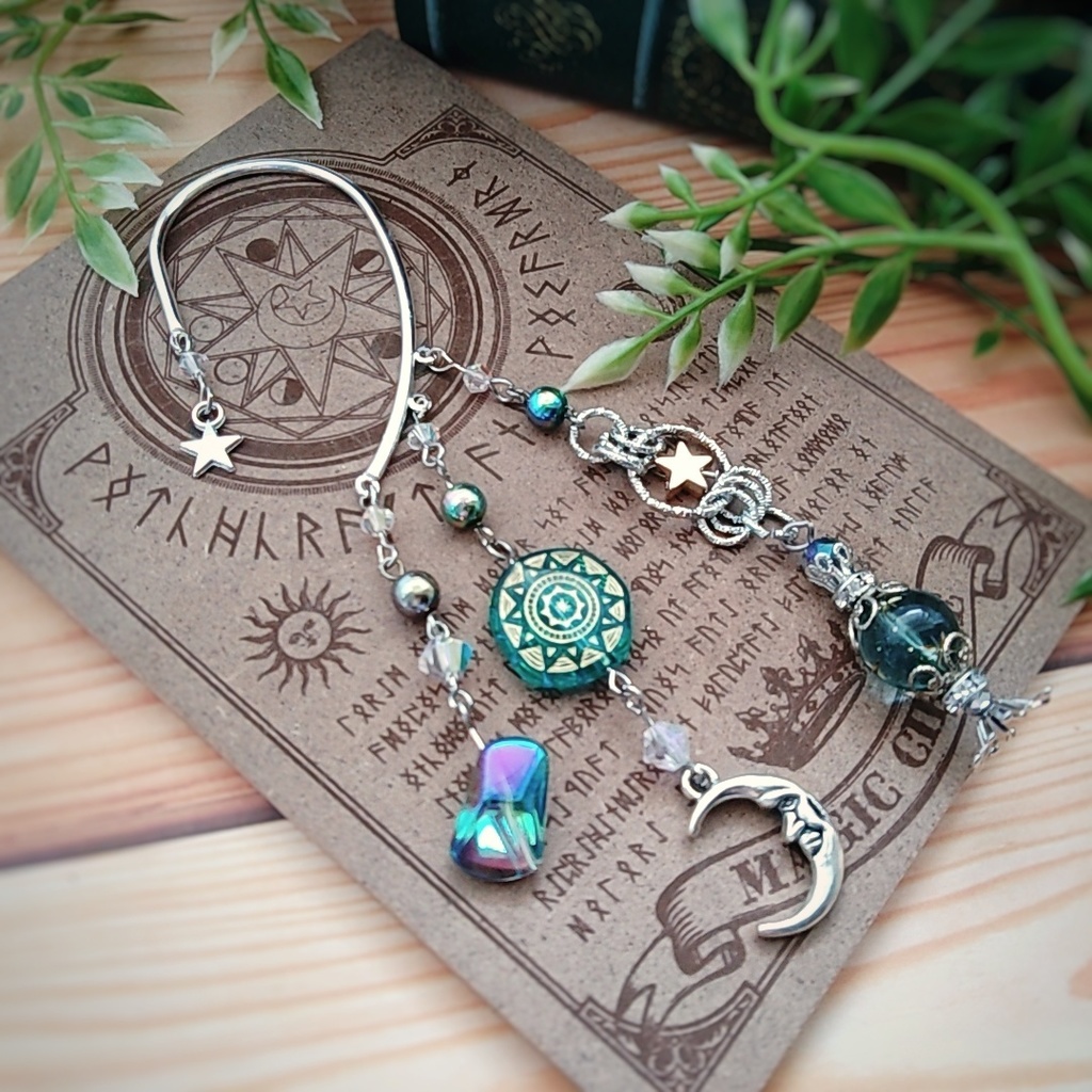 浄化の光イヤーフック 中級魔法 スカイブルー 850