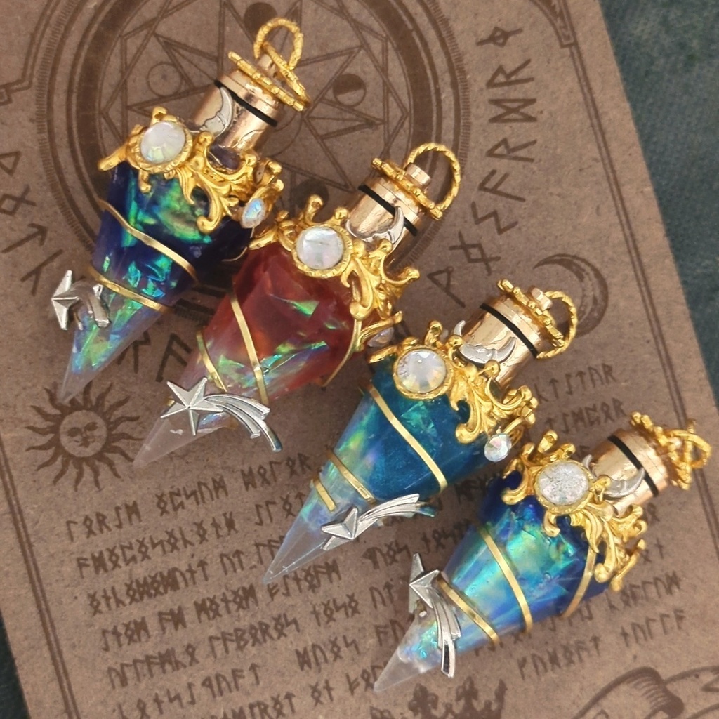 魔力(電池)で光る! 流星石ネックレス ゴールド 上級魔法 ハイウィザード専用 858〜861