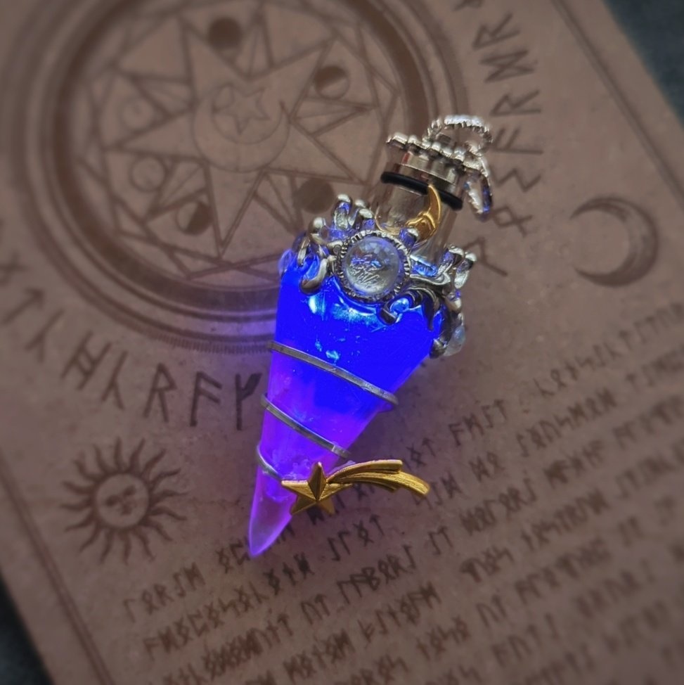 魔力(電池)で光る! 流星石ネックレス シルバー 上級魔法 ハイウィザード専用 853〜857