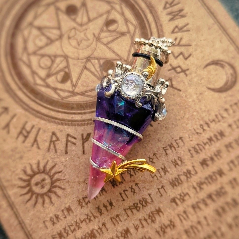 魔力(電池)で光る! 流星石ネックレス シルバー 上級魔法 ハイウィザード専用 853〜857