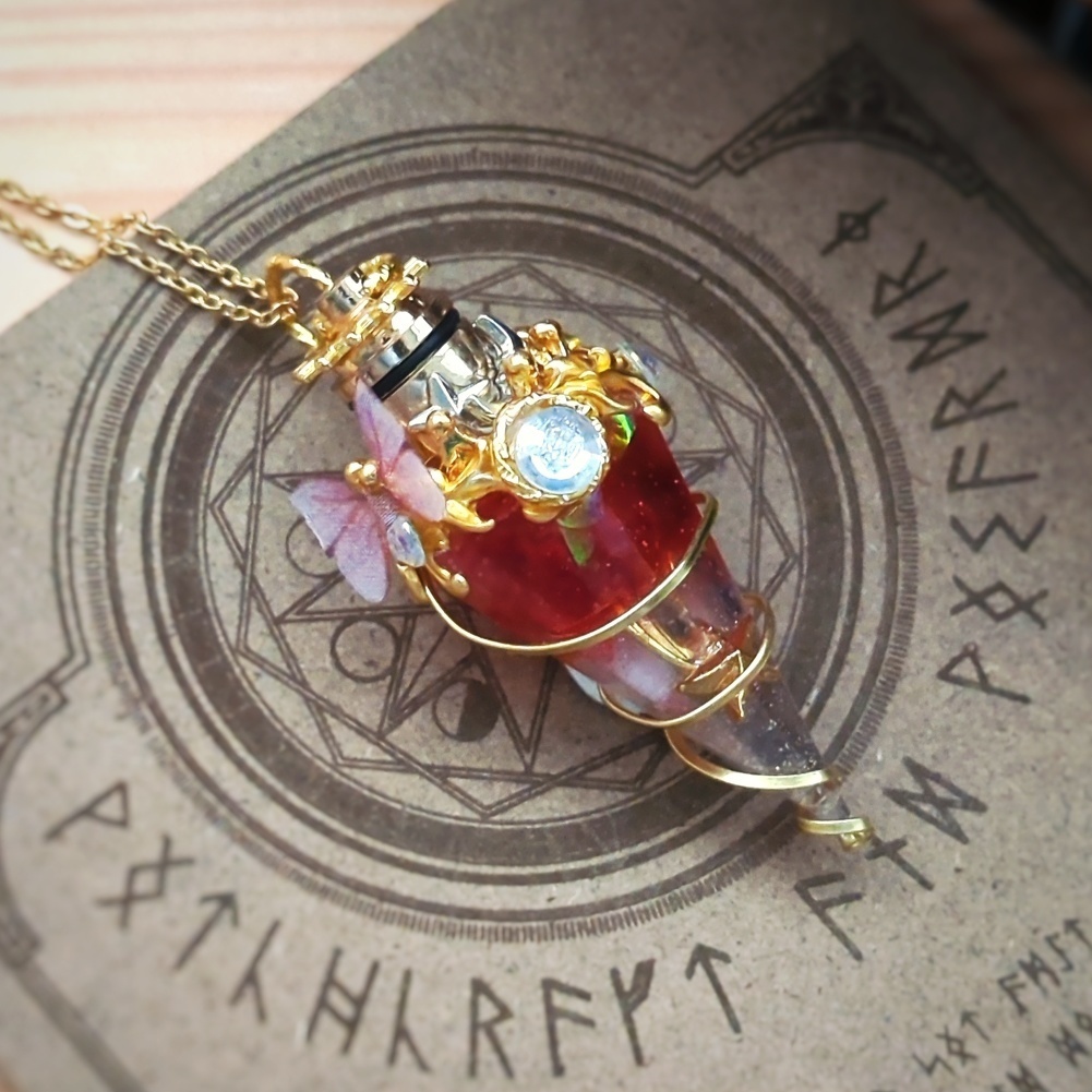 魔力(電池)で光る! 流星石ネックレス 封印ver ゴールド 上級魔法 ハイウィザード専用 866〜868