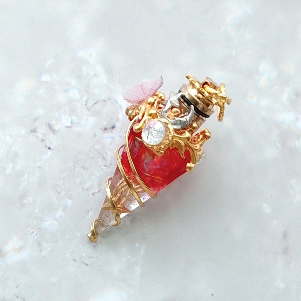 魔力(電池)で光る! 流星石ネックレス 封印ver ゴールド 上級魔法 ハイウィザード専用 866〜868