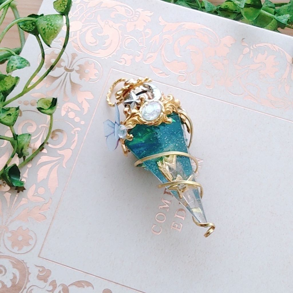 魔力(電池)で光る! 流星石ネックレス 封印ver ゴールド 上級魔法 ハイウィザード専用 866〜868