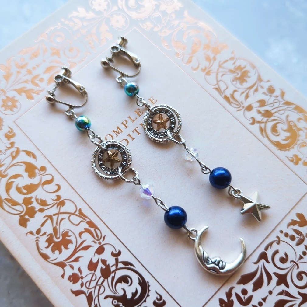 星詠のイヤリング シルバー ブルー パープル 上級魔法ハイウィザード専用 870 871