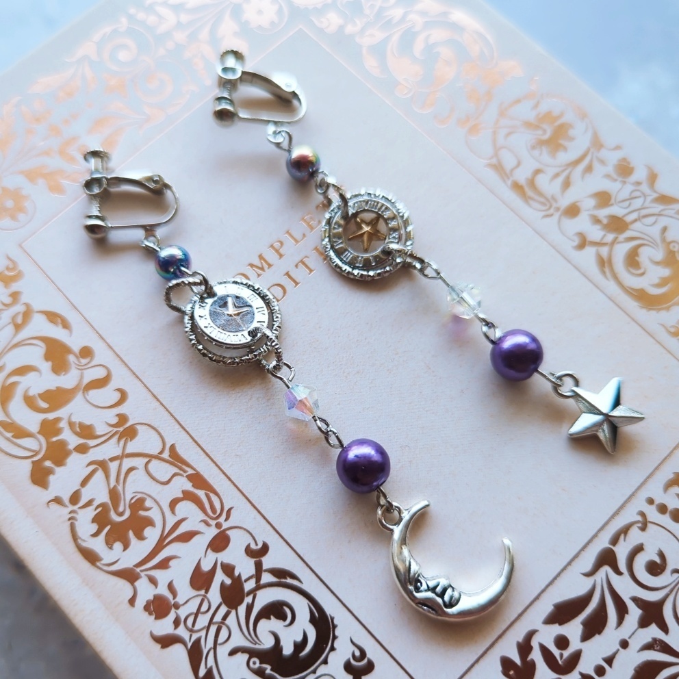 星詠のイヤリング シルバー ブルー パープル 上級魔法ハイウィザード専用 870 871