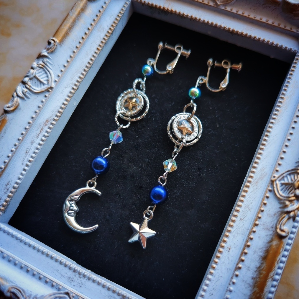 星詠のイヤリング シルバー ブルー パープル 上級魔法ハイウィザード専用 870 871