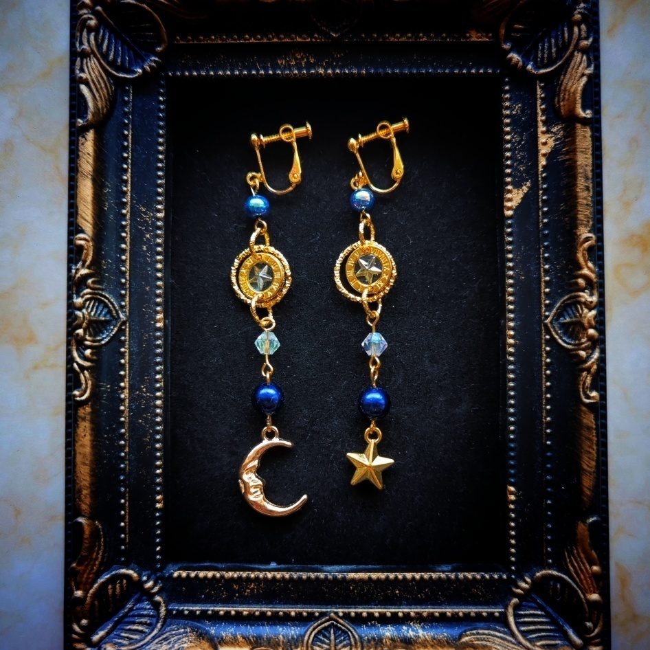 星詠のイヤリング ゴールド ブルー パープル 上級魔法ハイウィザード専用 872 873