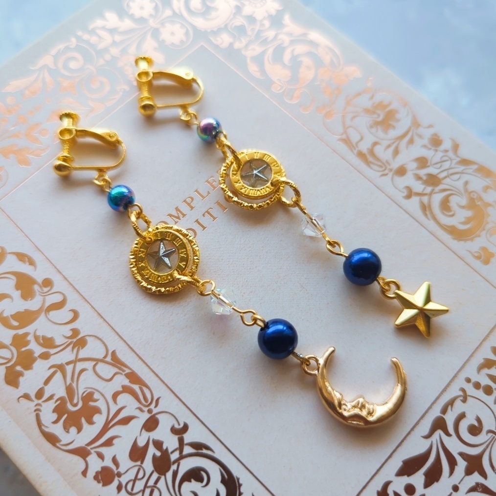 星詠のイヤリング ゴールド ブルー パープル 上級魔法ハイウィザード専用 872 873