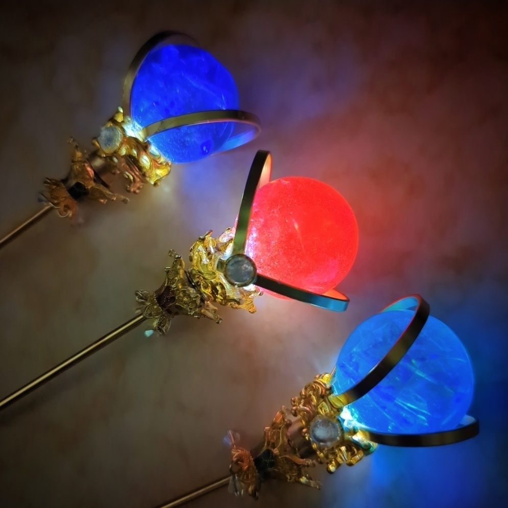 魔力(電池)で光る! 魔法の杖(大) ゴールド 全3色 上級魔法 ハイウィザード専用 874〜876