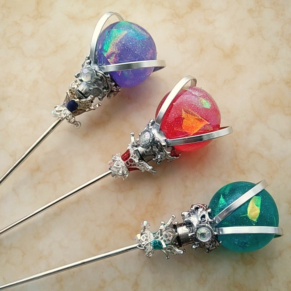 魔力(電池)で光る! 魔法の杖(大) シルバー 全3色 上級魔法 ハイウィザード専用 877〜879