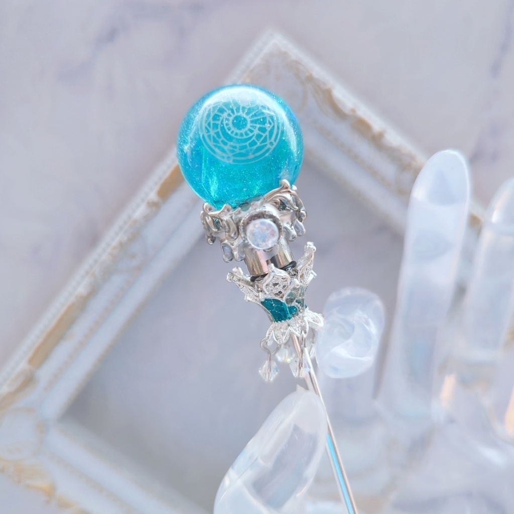 魔力(電池)で光る! 魔法陣の杖 シルバー 全3色 上級魔法 ハイウィザード専用 880〜882