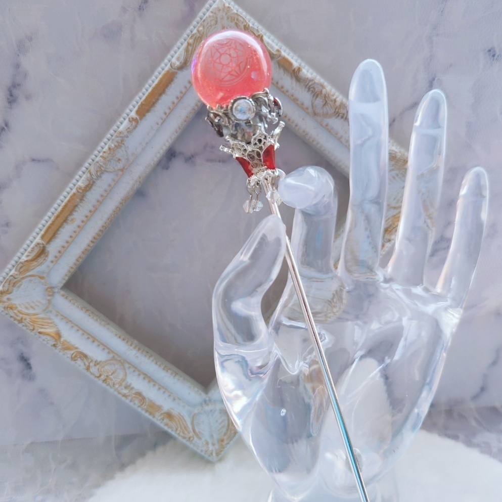 魔力(電池)で光る! 魔法陣の杖 シルバー 全3色 上級魔法 ハイウィザード専用 880〜882