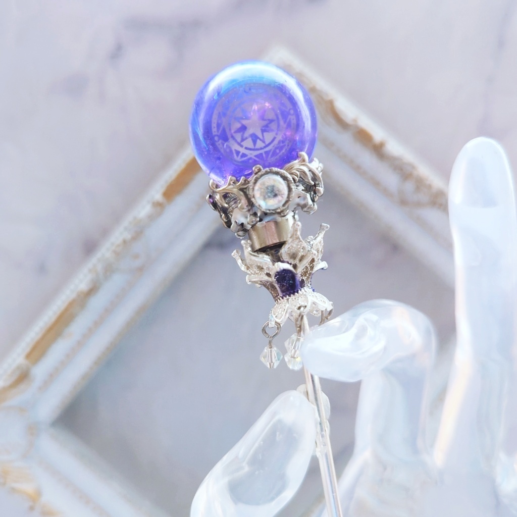 魔力(電池)で光る! 魔法陣の杖 シルバー 全3色 上級魔法 ハイウィザード専用 880〜882