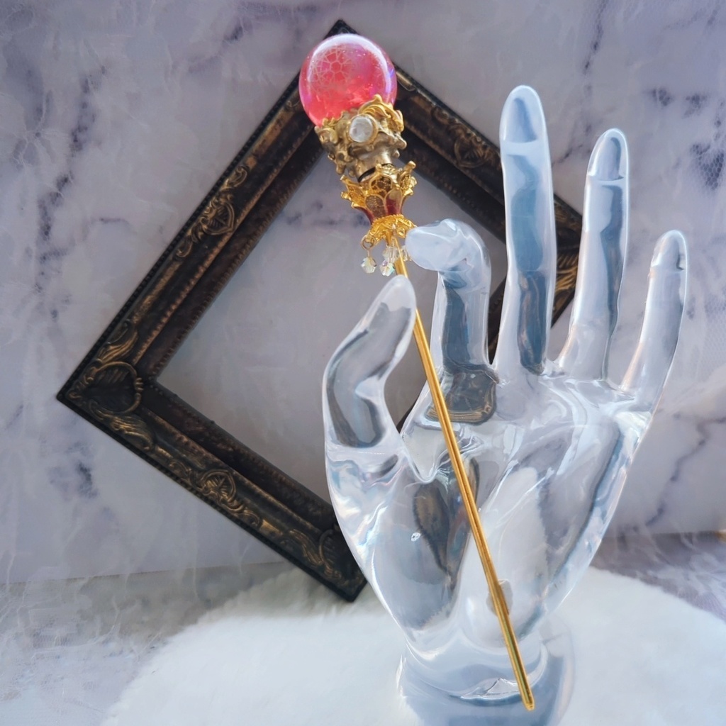 魔力(電池)で光る! 魔法陣の杖 ゴールド 全3色 上級魔法 ハイウィザード専用