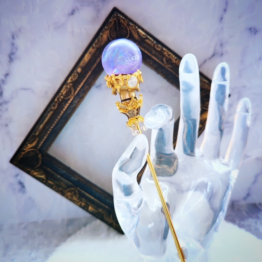 魔力(電池)で光る! 魔法陣の杖 ゴールド 全3色 上級魔法 ハイウィザード専用