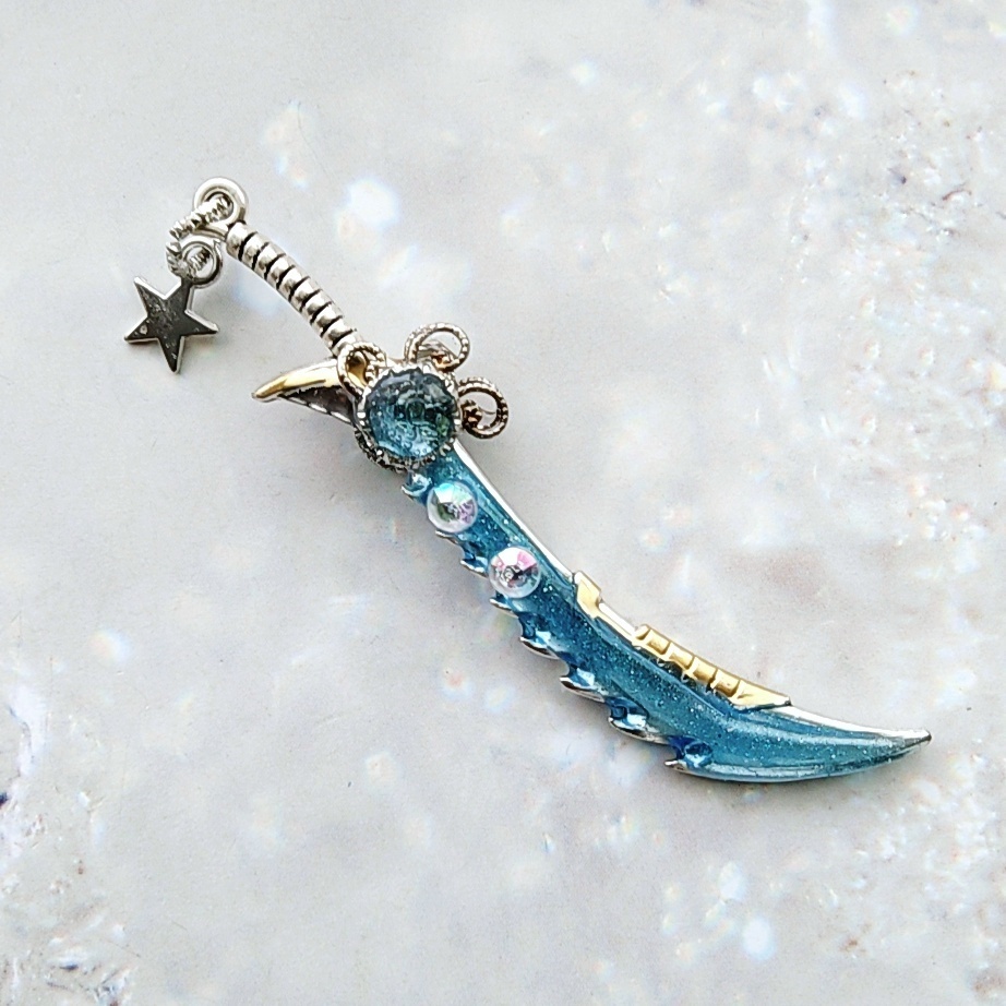 ドール用アイテム ギザギザの剣 ブルー パープル ミニチュアver 886 887