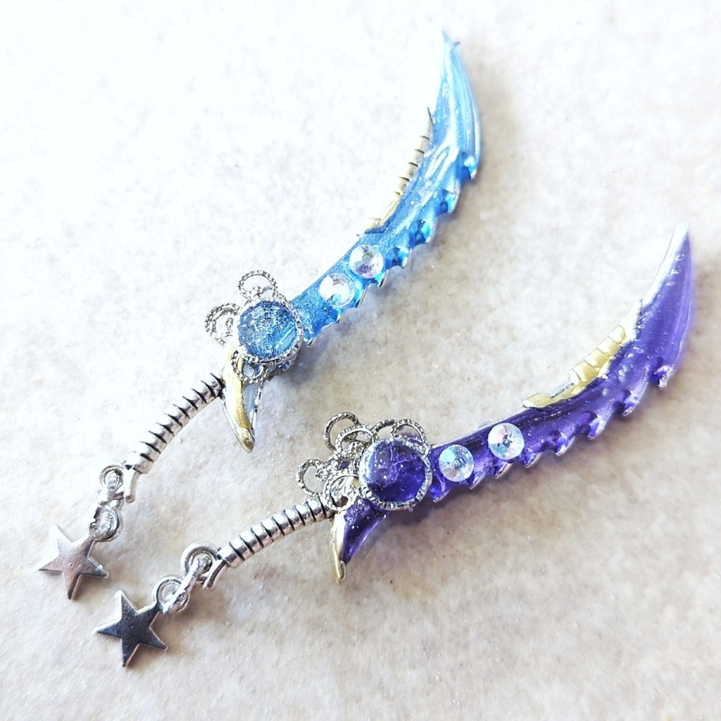 ドール用アイテム ギザギザの剣 ブルー パープル ミニチュアver 886 887