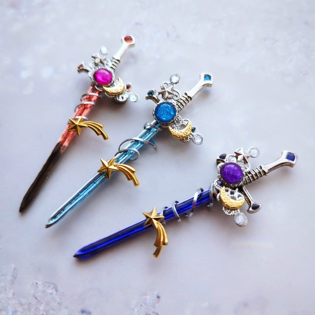 ドール用アイテム インテリア コスモソード改 ブルー レッド パープル ミニチュアver シルバー 889〜891