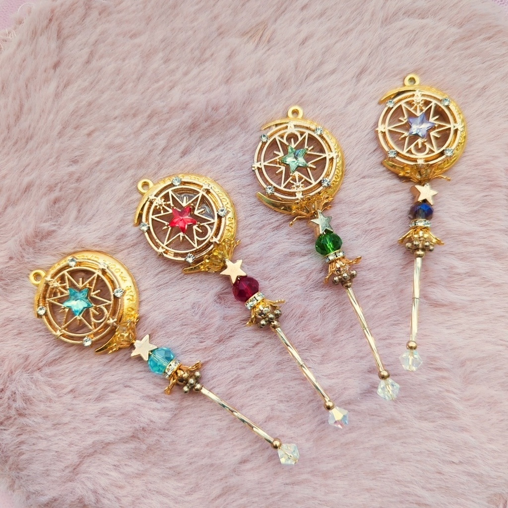 星月の杖 ミニチュアver アクセサリーに改造も! ドール小物 オブジェ ゴールド 892〜895