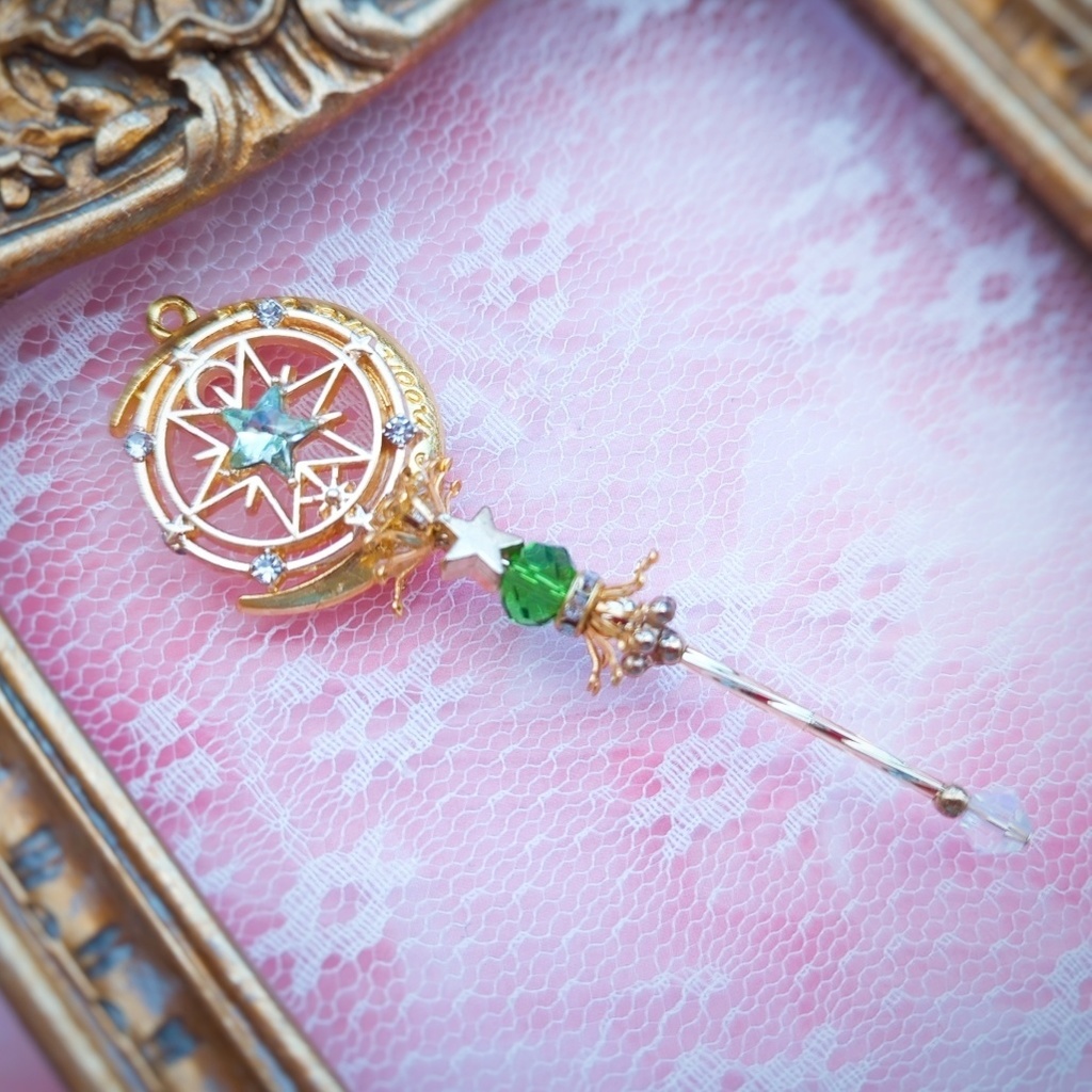 星月の杖 ミニチュアver アクセサリーに改造も! ドール小物 オブジェ ゴールド 892〜895