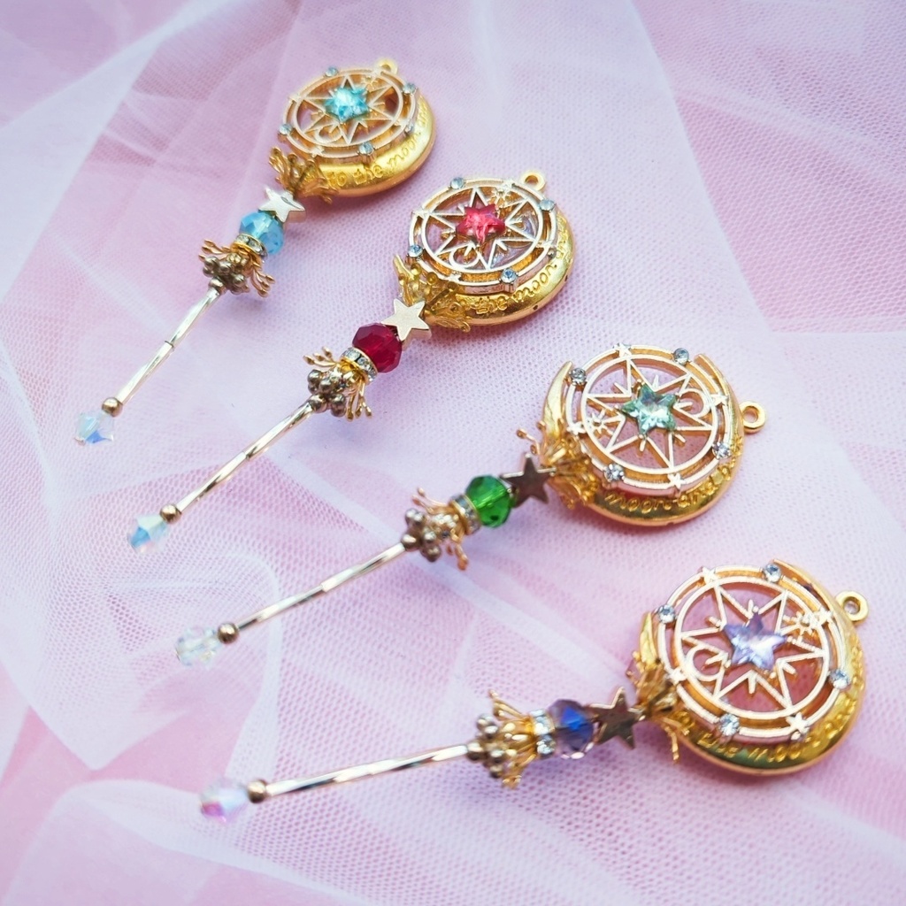 星月の杖　　 ミニチュアver　アクセサリーに改造も!　ドール小物　オブジェ　　ゴールド　892〜895