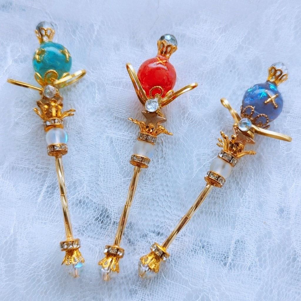 閉じ込められた宇宙の杖 上級魔法 ドール ミニチュア ゴールド シルバー 914〜919