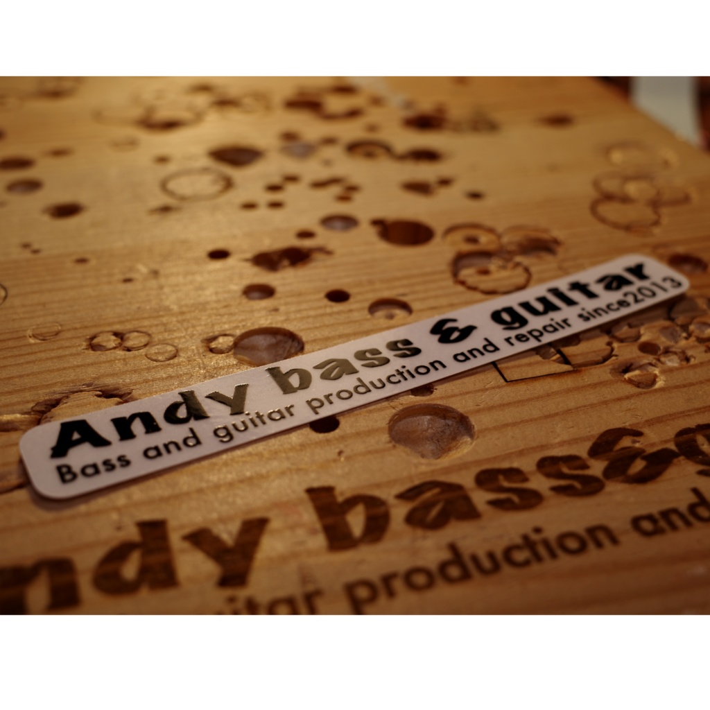 Andy bass&guitarステッカー［ブラック］送料無料