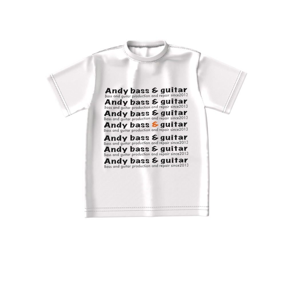 Andy Bass & Guitar Logo Big Silhouette T-Shirt