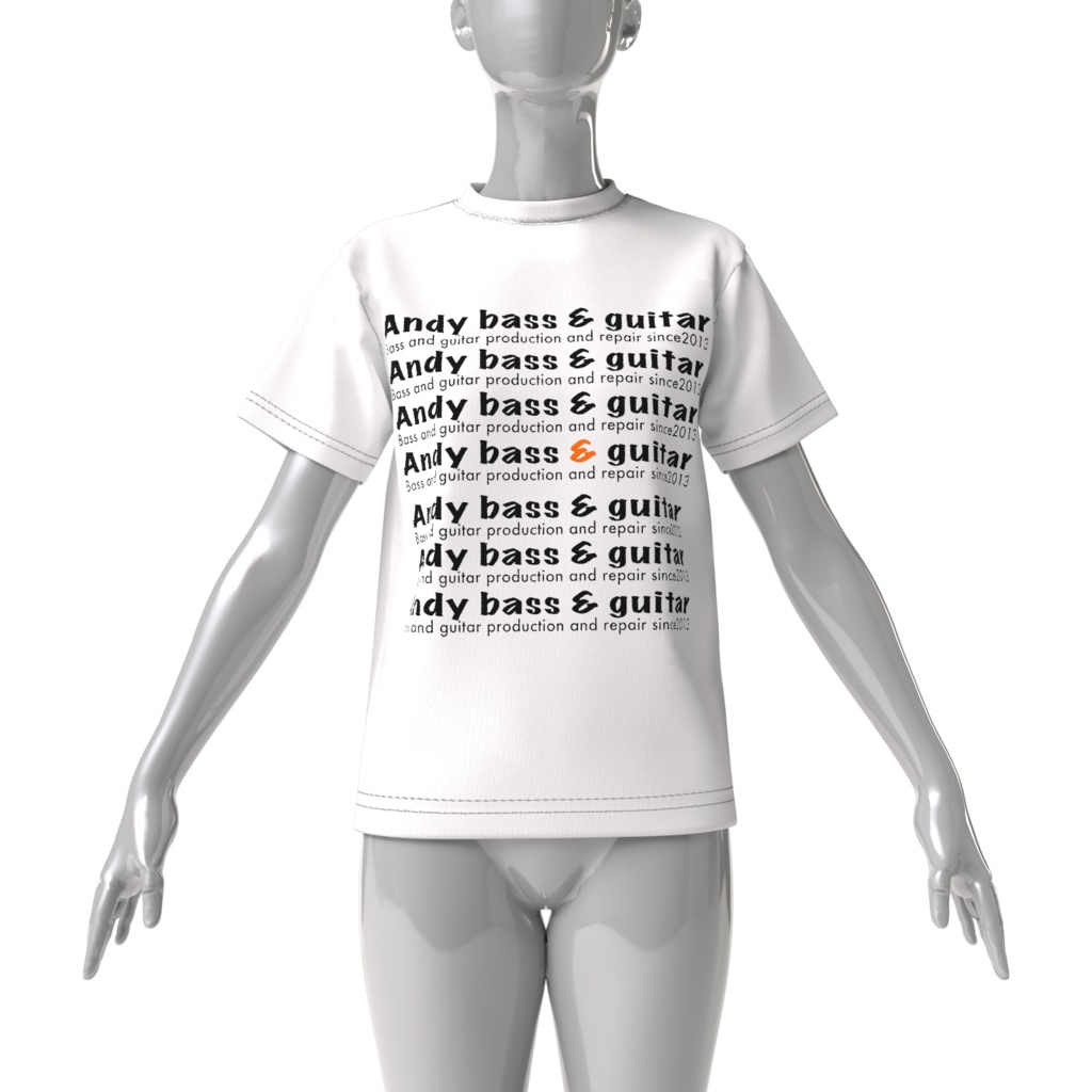Andy Bass & Guitar Logo Big Silhouette T-Shirt