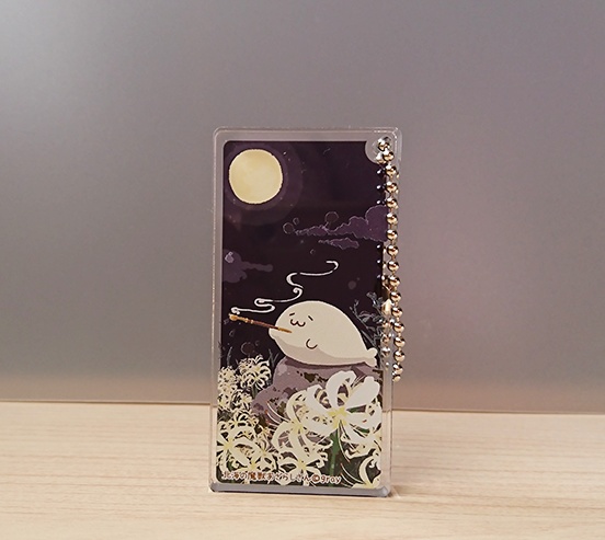 アクリルキーホルダー(ドミノ型)季節のお花:白曼殊沙華