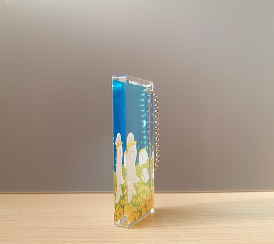 アクリルキーホルダー(ドミノ型)季節のお花:たんぽぽ