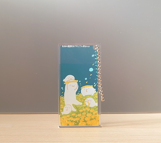 アクリルキーホルダー(ドミノ型)季節のお花:たんぽぽ