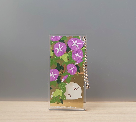 アクリルキーホルダー(ドミノ型)季節のお花:あさがお